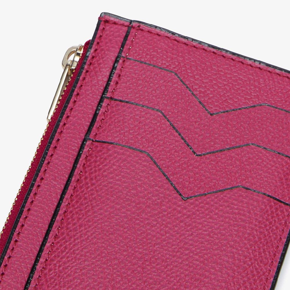 Valextra Porta carte da Donna con zip di Lusso in Pelle Rosa | Valextra Ultimo giorno