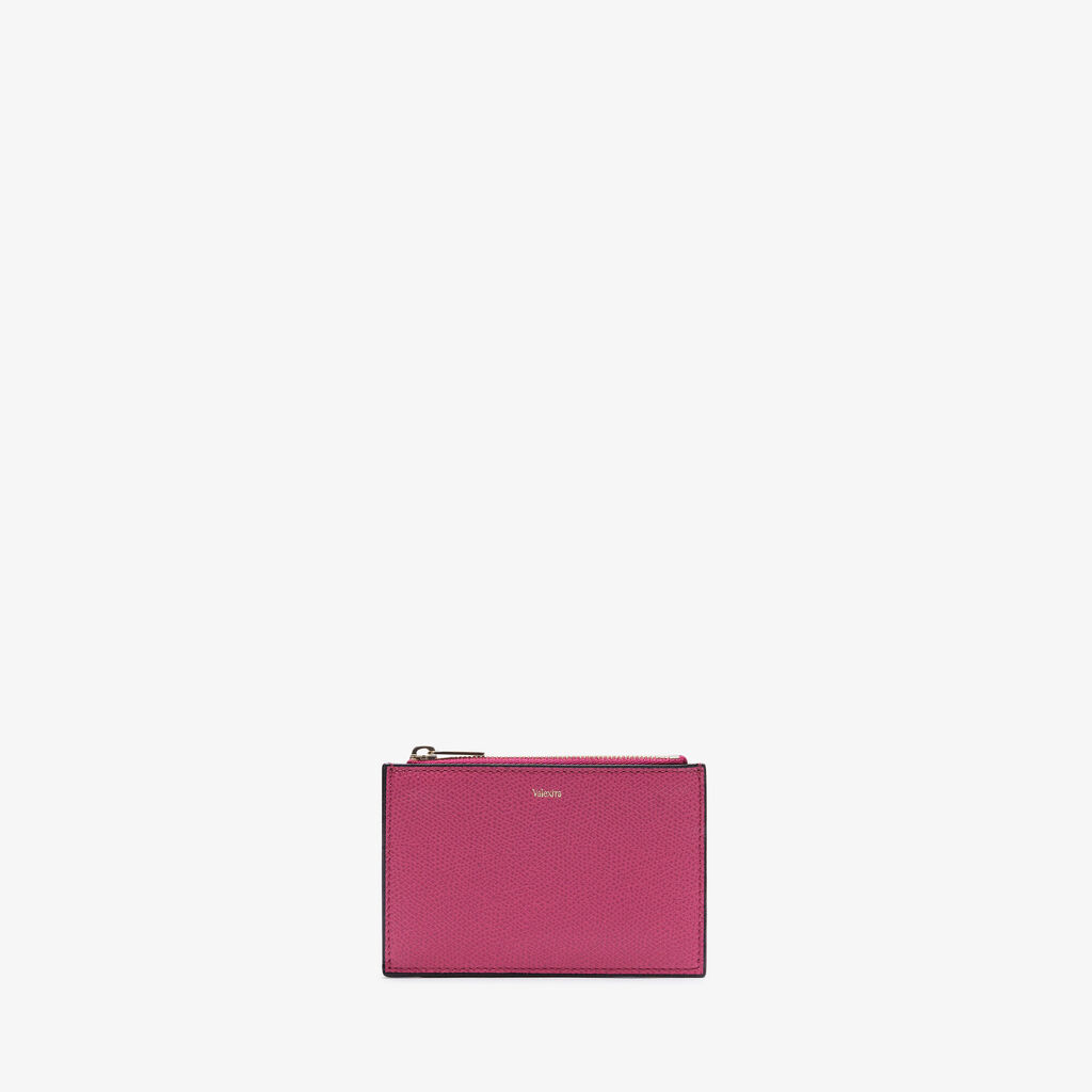 Valextra Porta carte da Donna con zip di Lusso in Pelle Rosa | Valextra Ultimo giorno