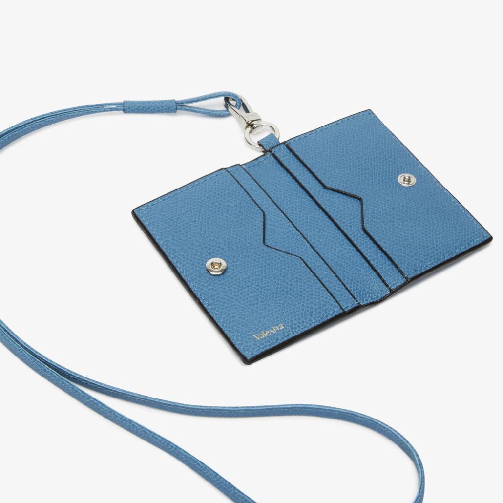 Valextra Porta carte con laccio da Donna in Pelle Azzurra | Valextra Fino al 50% di sconto