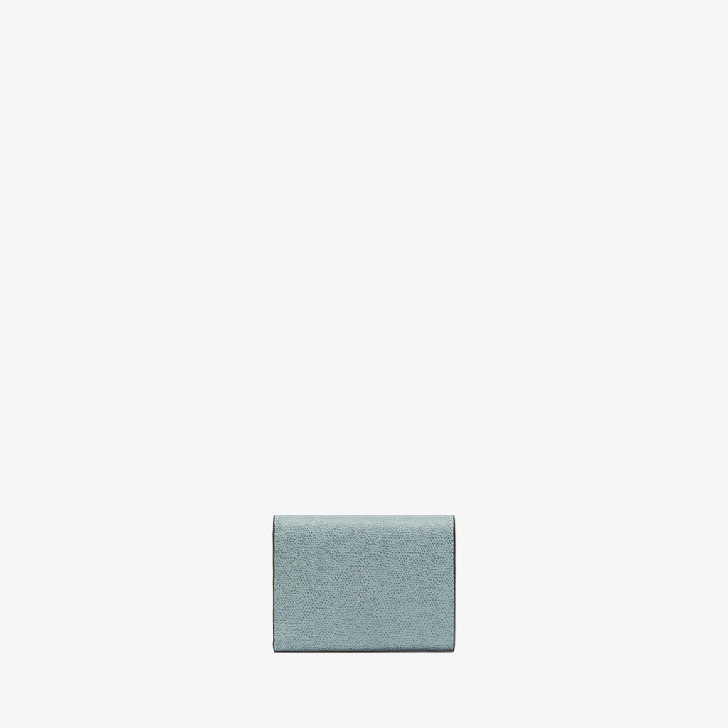 Valextra Portafoglio piccolo di Lusso in Pelle Azzurra | Valextra Pocket Offerta speciale della fabbrica