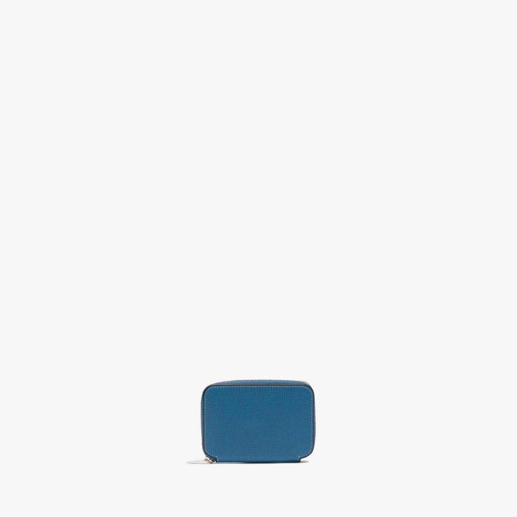 Valextra Porta carte di Lusso in Pelle Blu Cobalto | Valextra Zip Around Fino al 55% di sconto