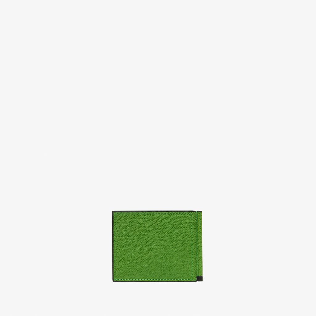 Valextra Portafoglio con fermasoldi in Pelle Verde | Piccola pelletteria Valextra Enormi sconti