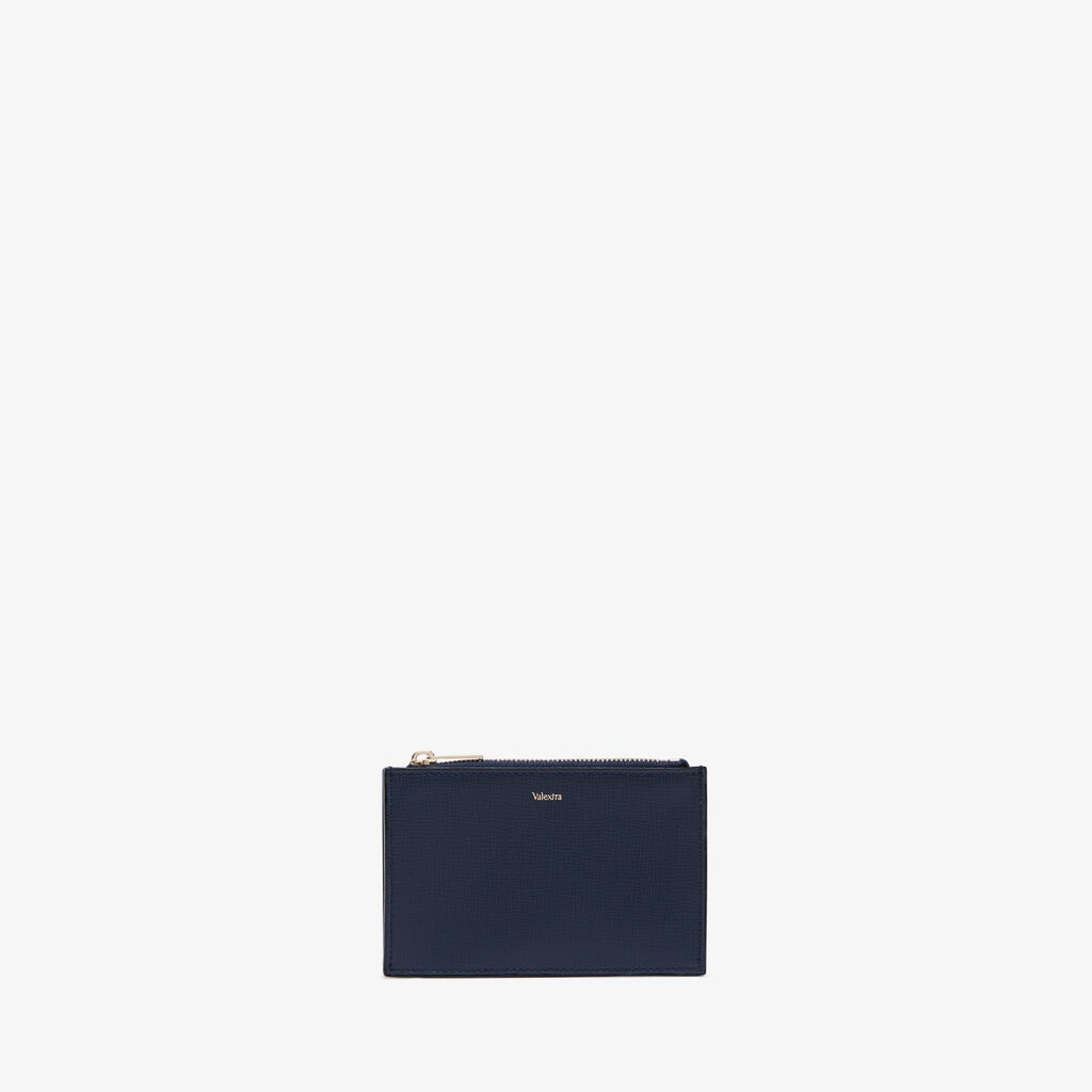 Valextra Porta Carte Con Cerniera in Pelle Blu di Lusso | Valextra Limitato a 3 giorni