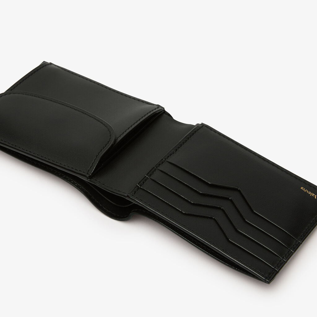 Valextra Portafoglio bifold da Uomo di Lusso in Pelle Nera | Valextra Esporta salva