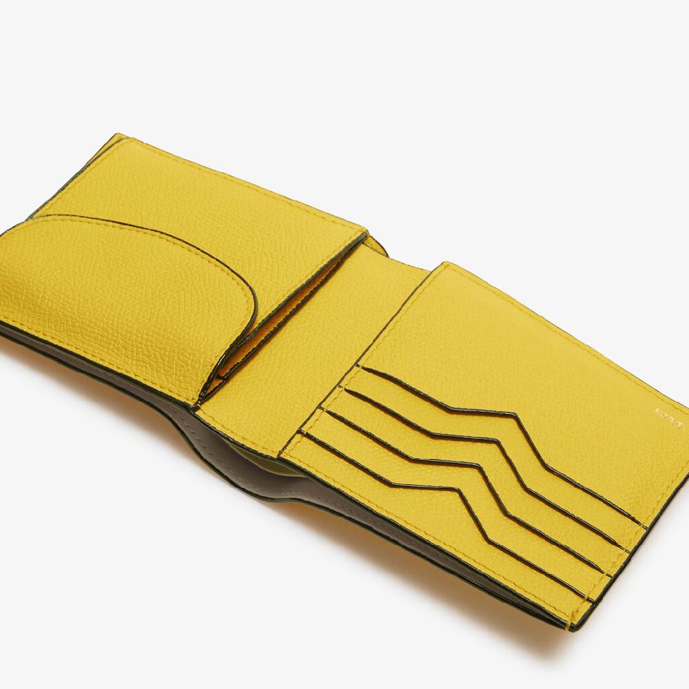 Valextra Portafoglio bifold da Donna di Lusso in Pelle Gialla | Valextra In vendita