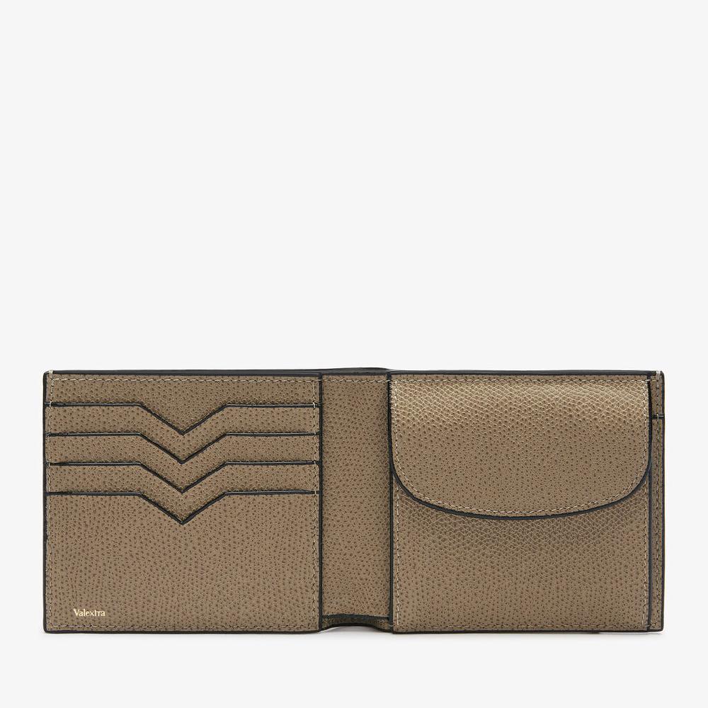 Valextra Portafoglio con portatessere in Pelle Marrone Tortora | Valextra Duty-free