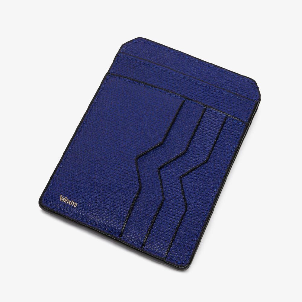 Valextra Portatessere in Pelle Blu | Valextra Italia
