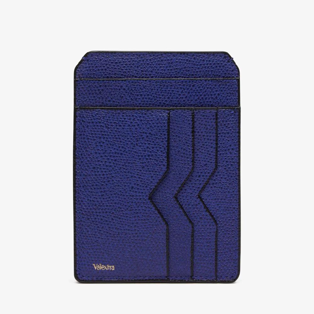 Valextra Portatessere in Pelle Blu | Valextra Italia