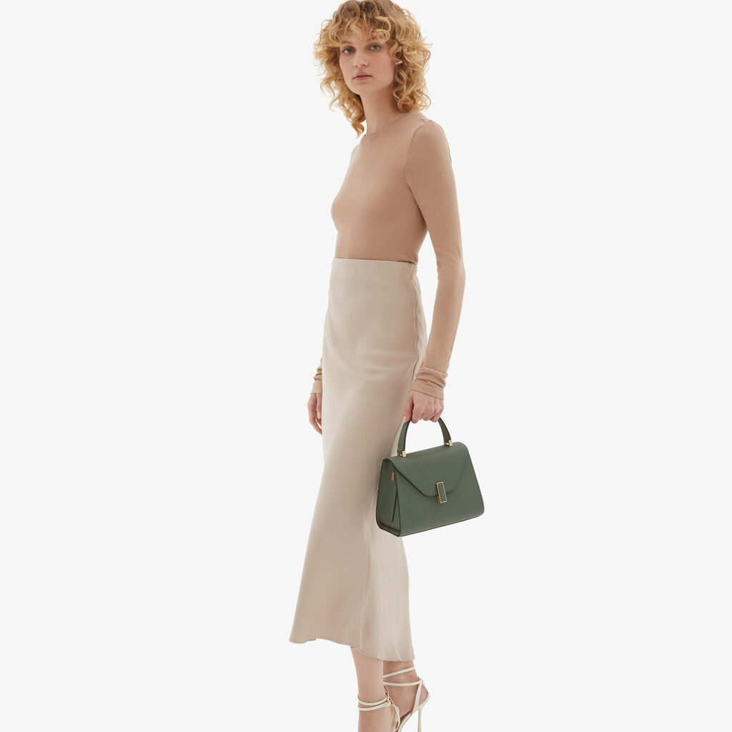 Valextra Borsetta a mano da Donna Mini in Pelle Verde | Valextra Iside Spedizione Gratuita