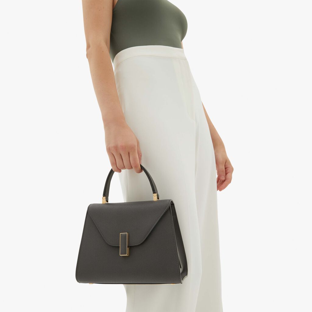 Valextra Borsa a mano Mini in Pelle Grigia | Valextra Iside Consegna Veloce