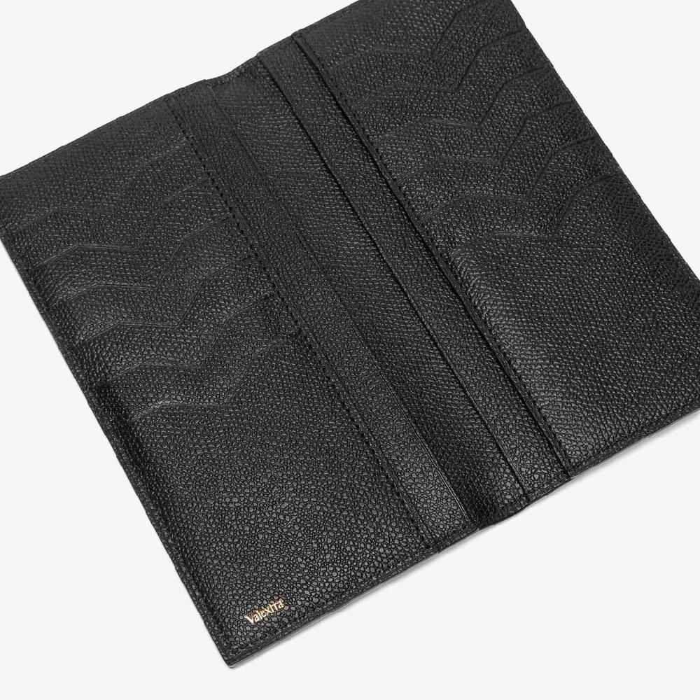 Valextra Portafoglio verticale bifold in Pelle Nera | Valextra piccola pelletteria Economico
