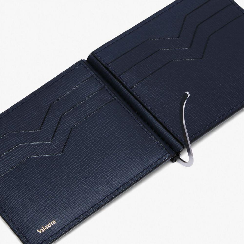Valextra Portafoglio con fermasoldi e portacarte in Pelle Blu | Valextra Offerte
