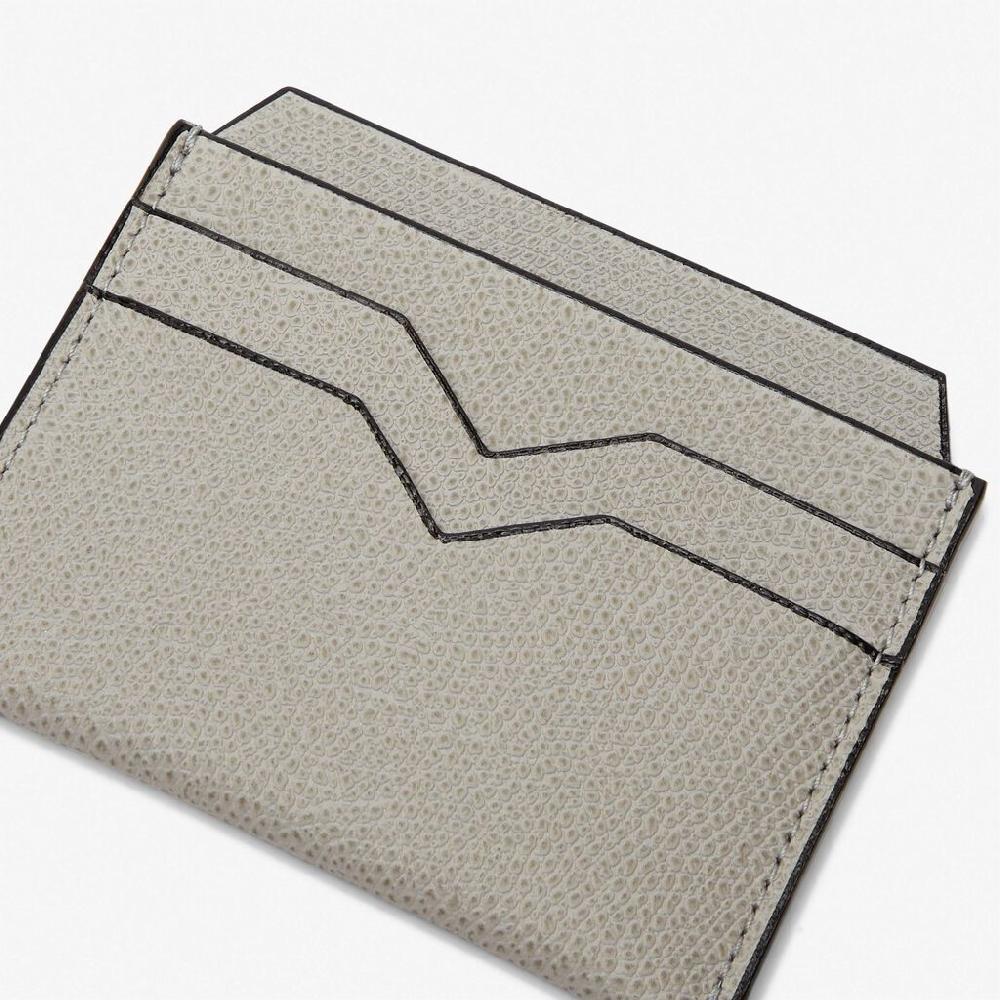 Valextra Portatessere compatto in Pelle Grigio chiaro | Valextra Vendite Flash