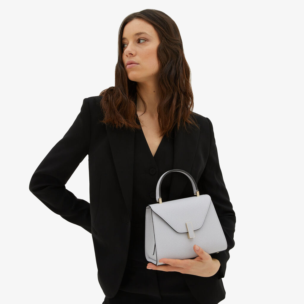 Valextra Borsa a tracolla da Donna in Pelle Grigia | Valextra Iside Prezzo di fabbrica