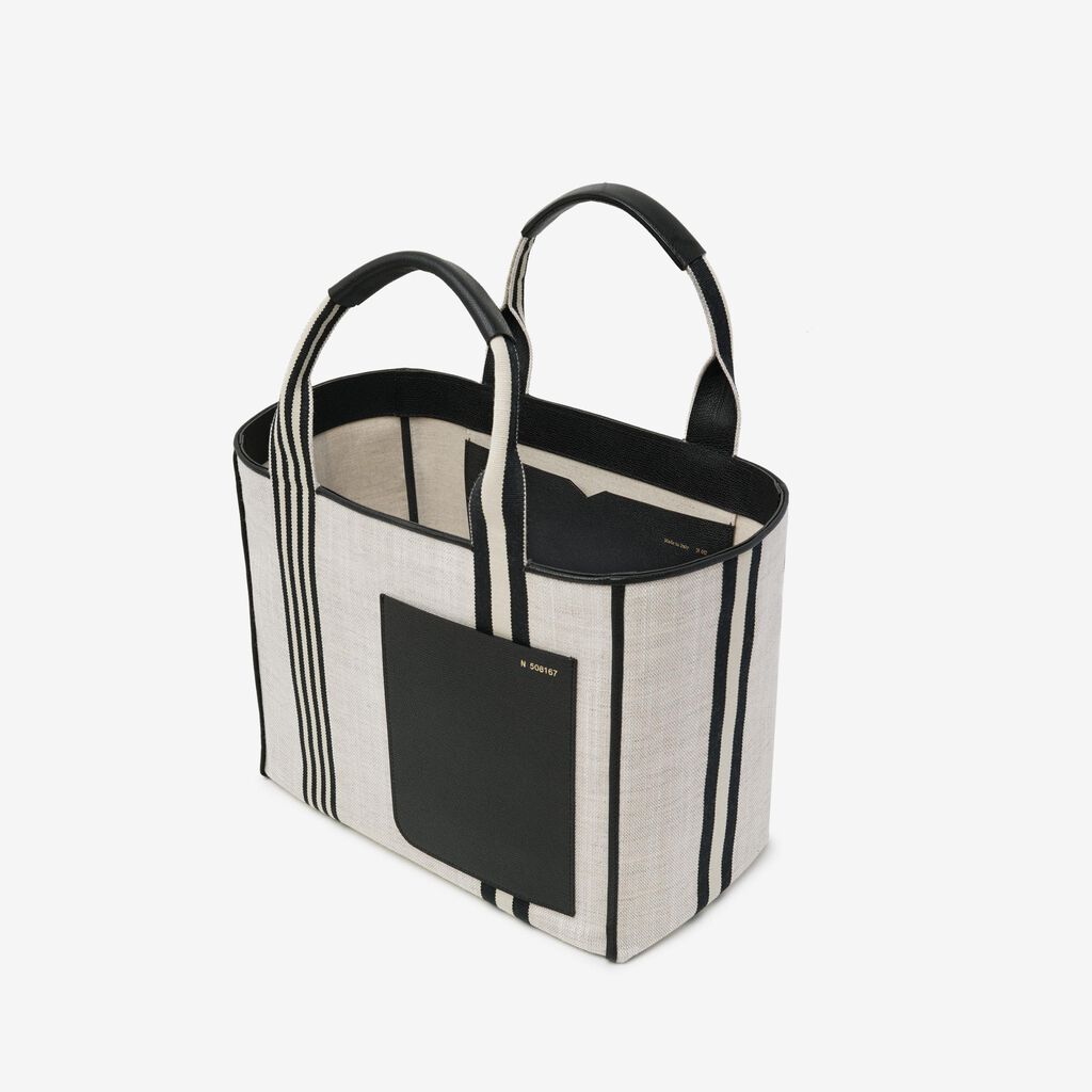 Valextra Tote bag Media in Tessuto Marrone | Valextra Flash Sale