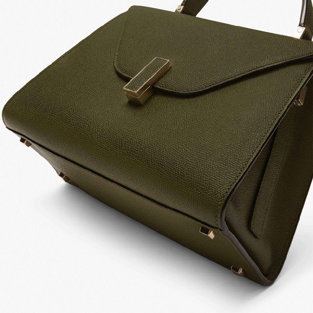 Valextra Borsa a mano Media in Pelle Verde Militare | Valextra Iside Shopping online