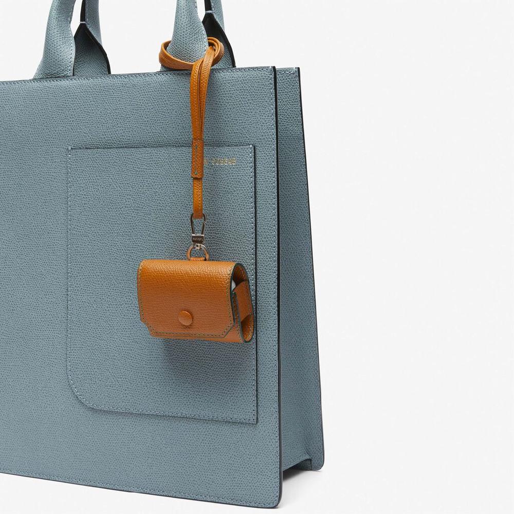 Valextra Porta Airpods Pro con Tracolla in Pelle Marrone | Valextra Offerta esclusiva