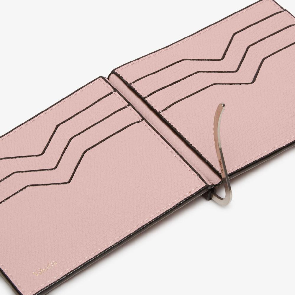 Valextra Portafoglio con fermasoldi in Pelle Rosa | Valextra Simple Grip Cyber Monday