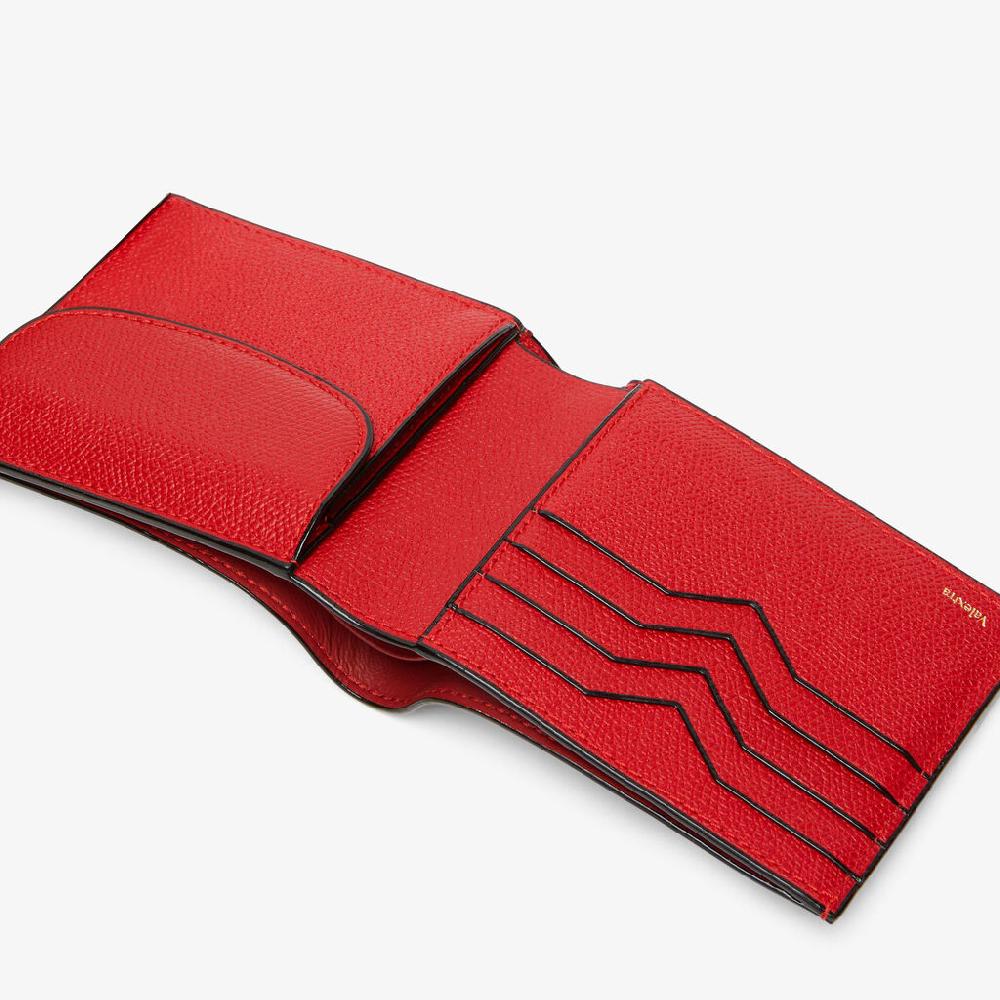 Valextra Portafoglio Bifold in Pelle Rossa con portamonete | Valextra Offerta natalizia