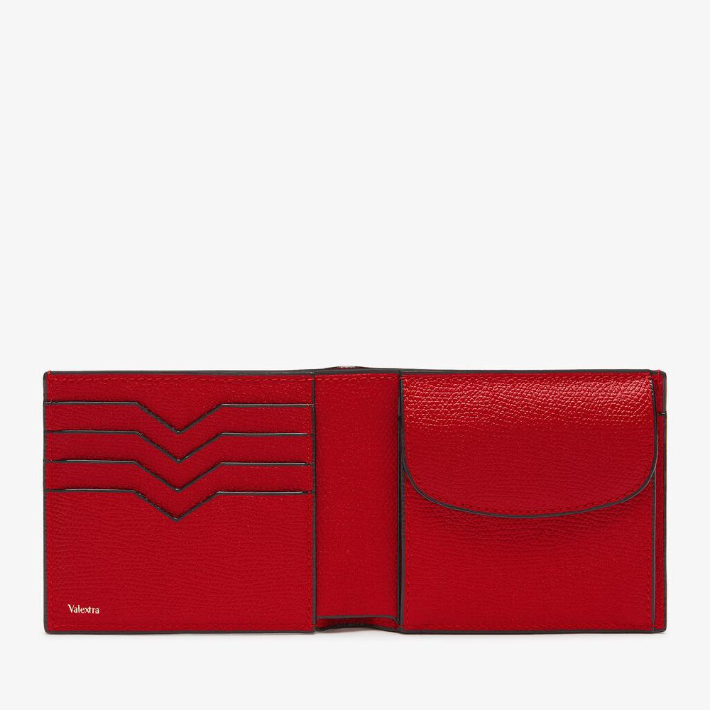 Valextra Portafoglio Bifold in Pelle Rossa con portamonete | Valextra Offerta natalizia