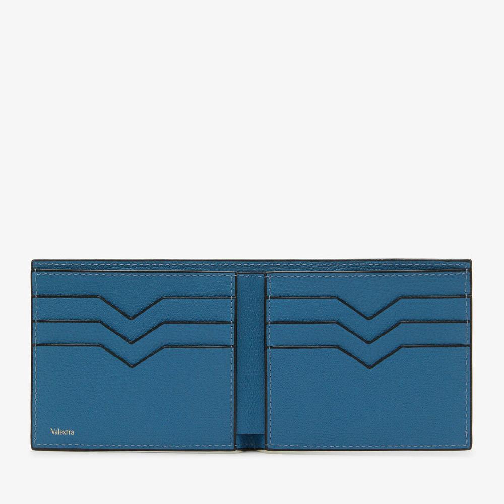 Valextra Portafoglio piccolo con portacarte in Pelle Blu Cobalto | Valextra Offerta Pasqua