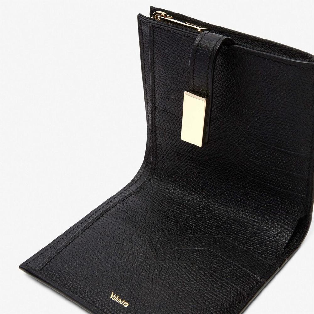 Valextra Portafoglio piccolo in Pelle Nera | Piccola pelletteria Valextra Offerta Giorno del Papà