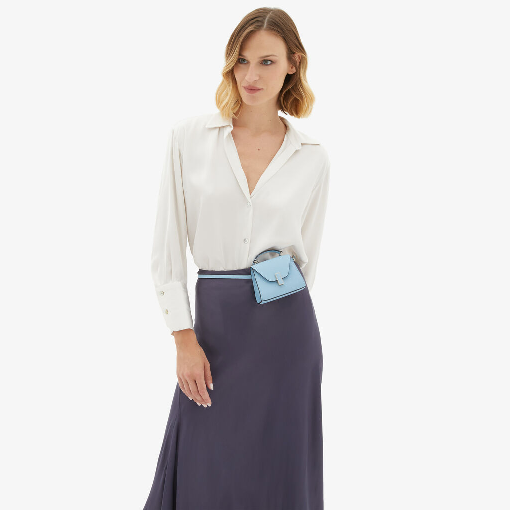 Valextra Borsa cintura da Donna di Lusso in Pelle Blu | Valextra Iside Smaltimento dello stoccaggio