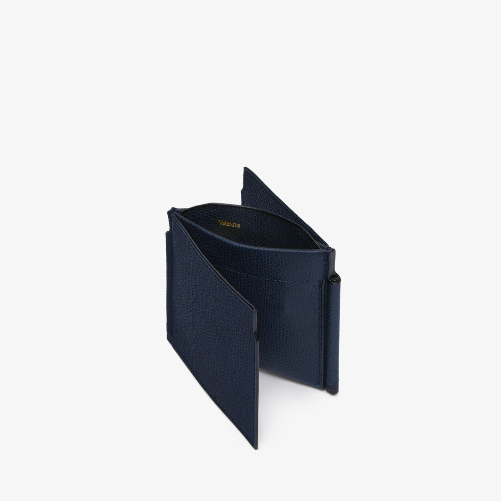 Valextra Portafoglio con fermasoldi trifold in Pelle Blu | Valextra Offerta temporanea