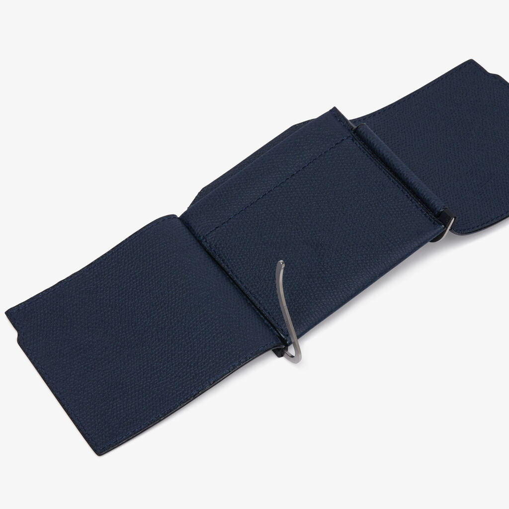 Valextra Portafoglio con fermasoldi trifold in Pelle Blu | Valextra Offerta temporanea
