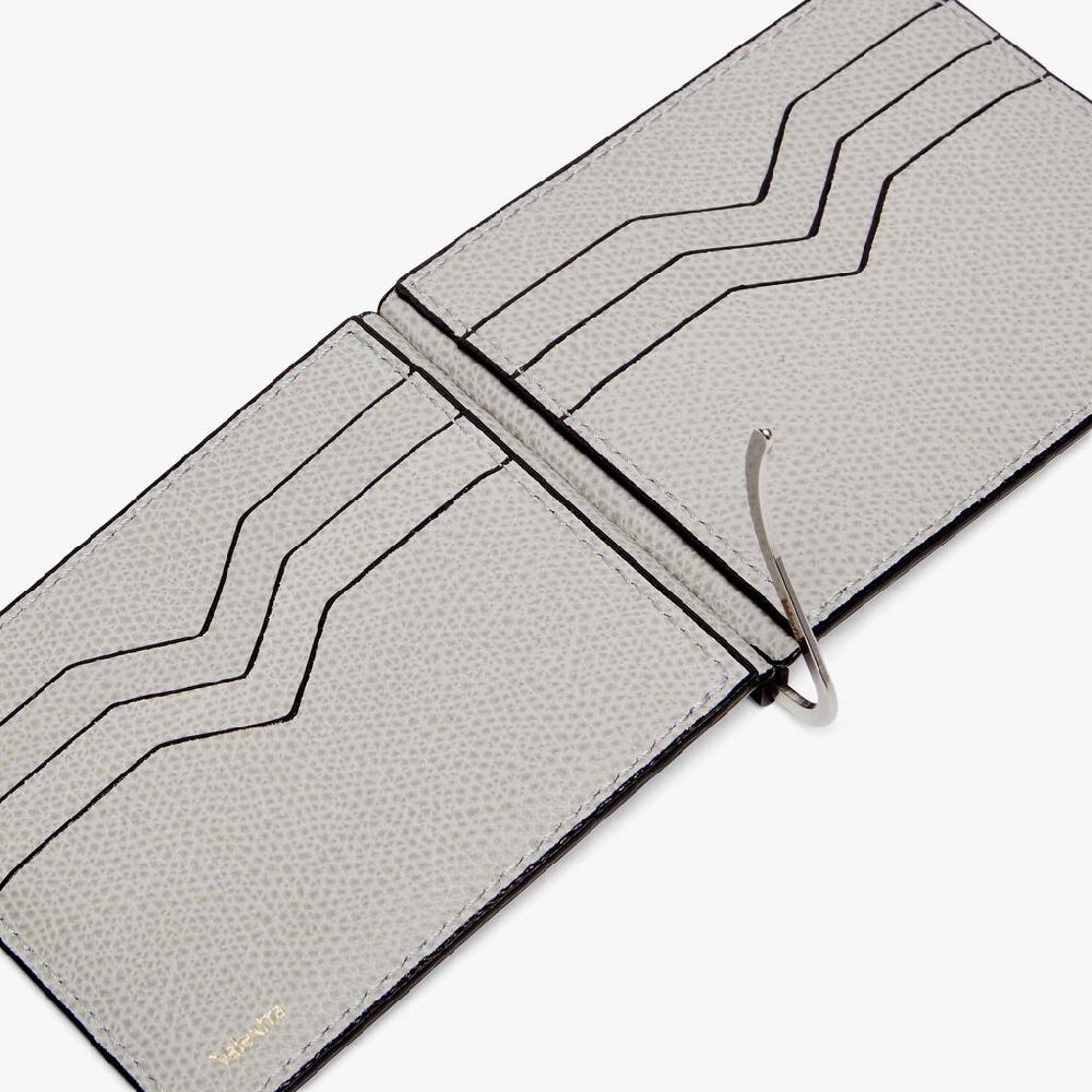 Valextra Portafoglio con fermasoldi in Pelle Grigio chiaro | Valextra Lightning offer