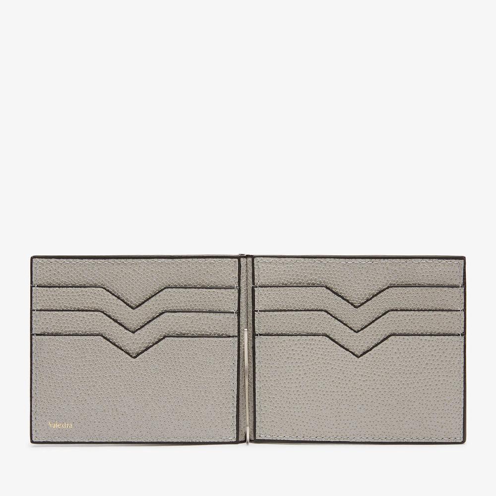 Valextra Portafoglio con fermasoldi in Pelle Grigio chiaro | Valextra Lightning offer