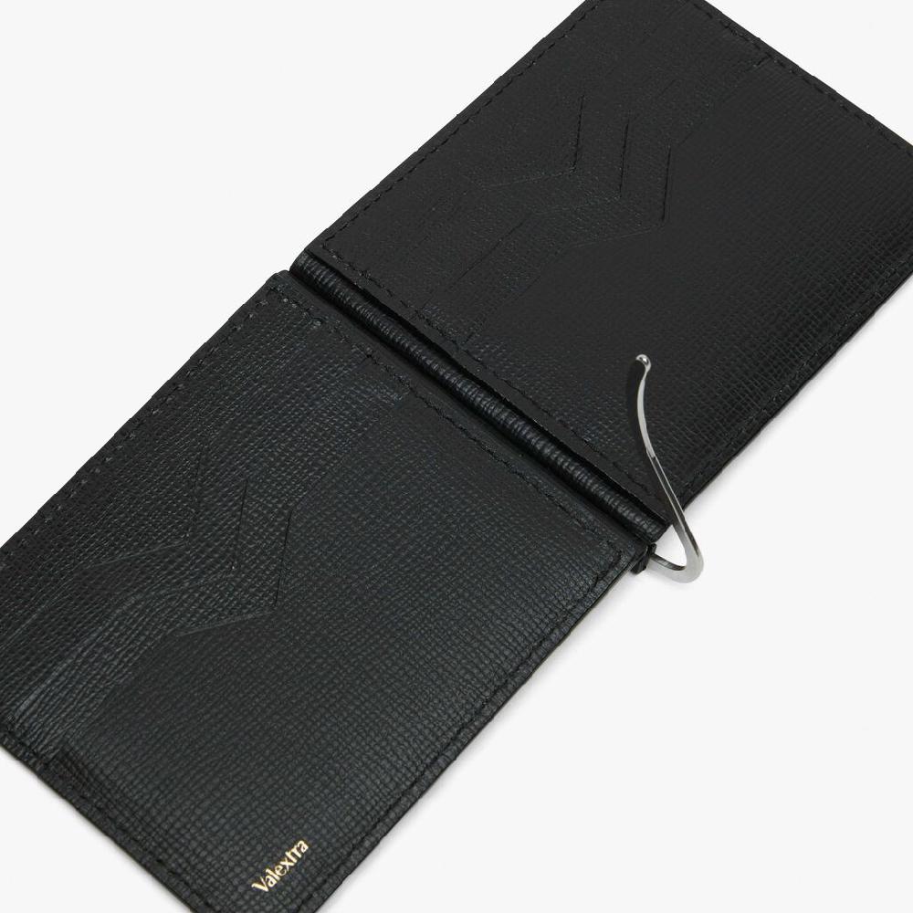 Valextra Portafoglio in Pelle Nera con ferma soldi | Valextra Tric Trac Bestseller