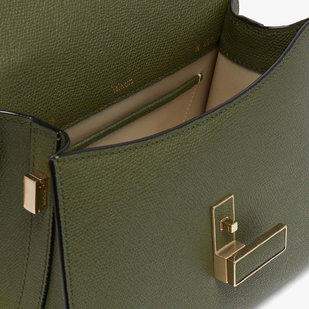 Valextra Borsa a mano Mini in Pelle Verde Militare | Valextra Iside Liquidazione