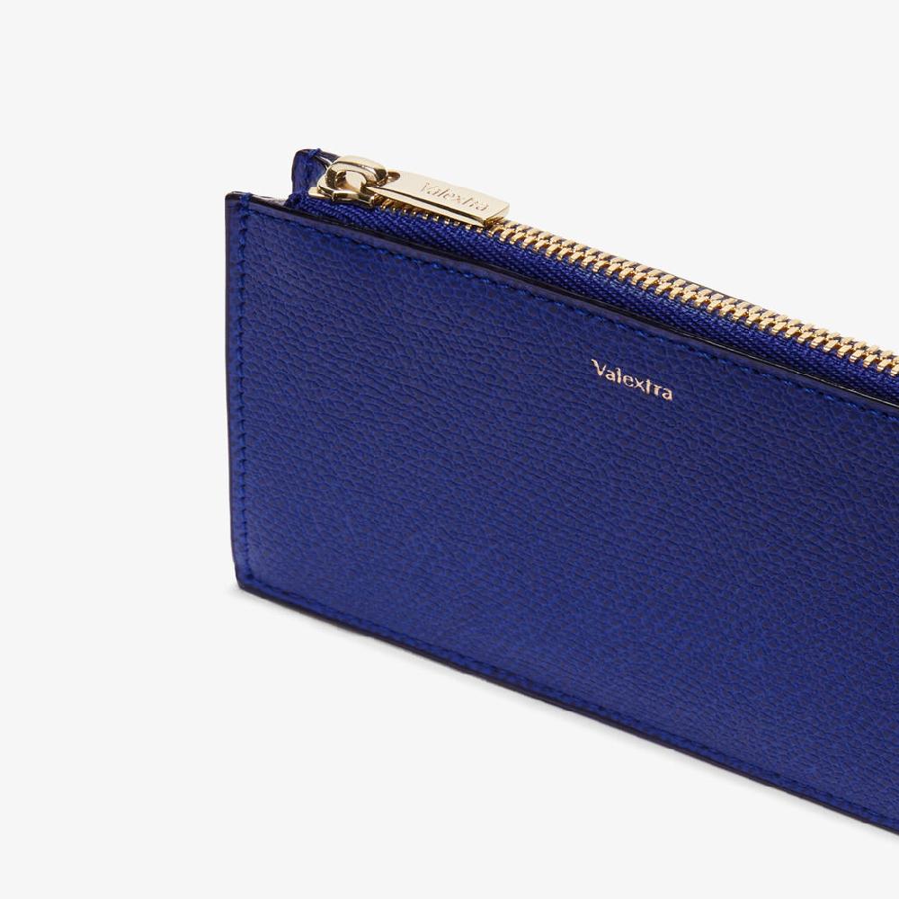 Valextra Portamonete in Pelle Blu | Valextra Sconti VIP