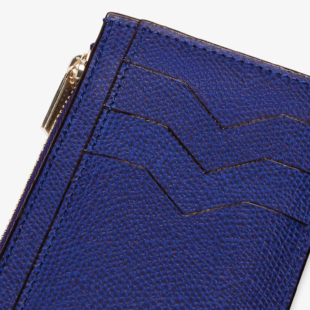 Valextra Portamonete in Pelle Blu | Valextra Sconti VIP