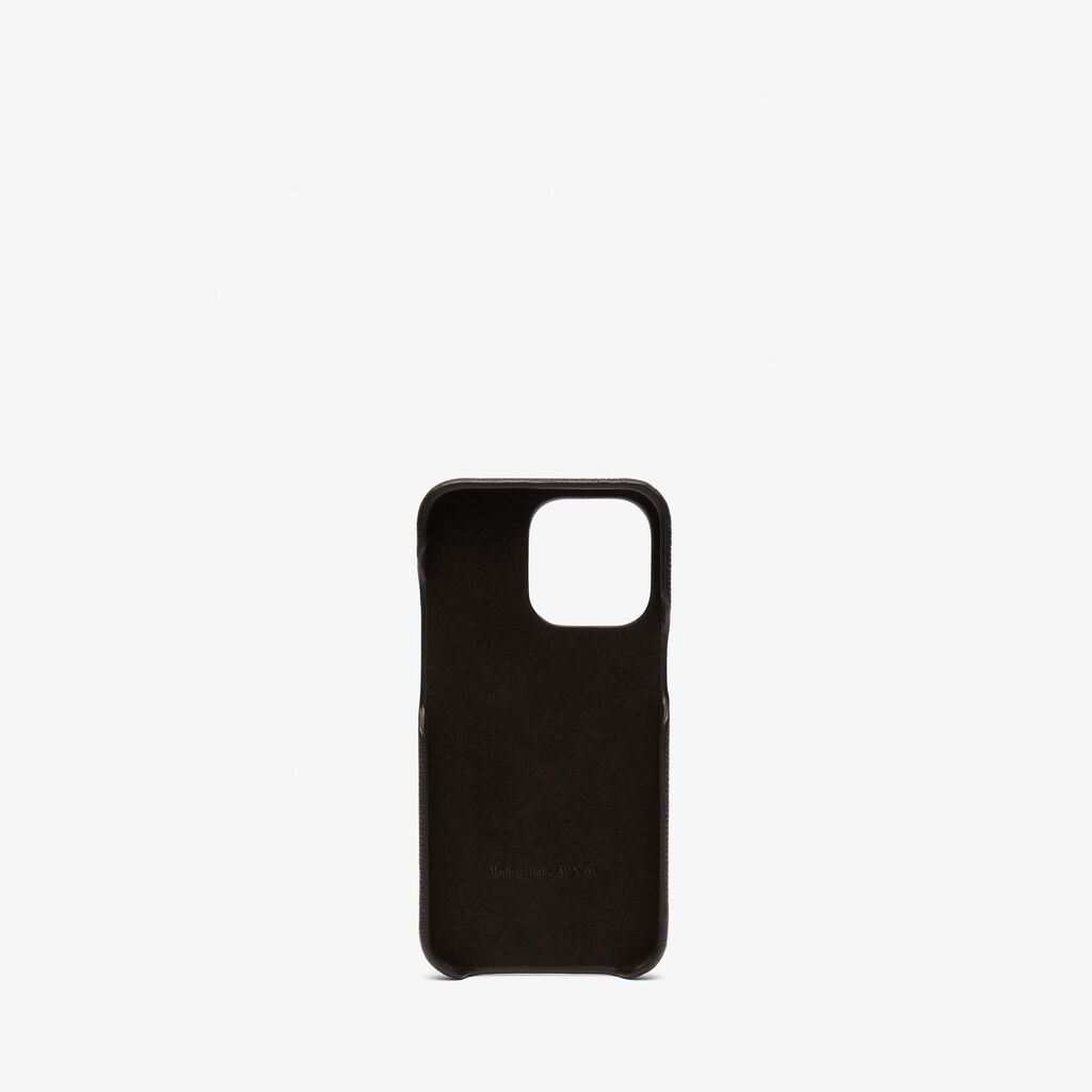 Valextra Cover rigida per Iphone 13 Pro in Pelle Nera | Valextra Rilascio limitato