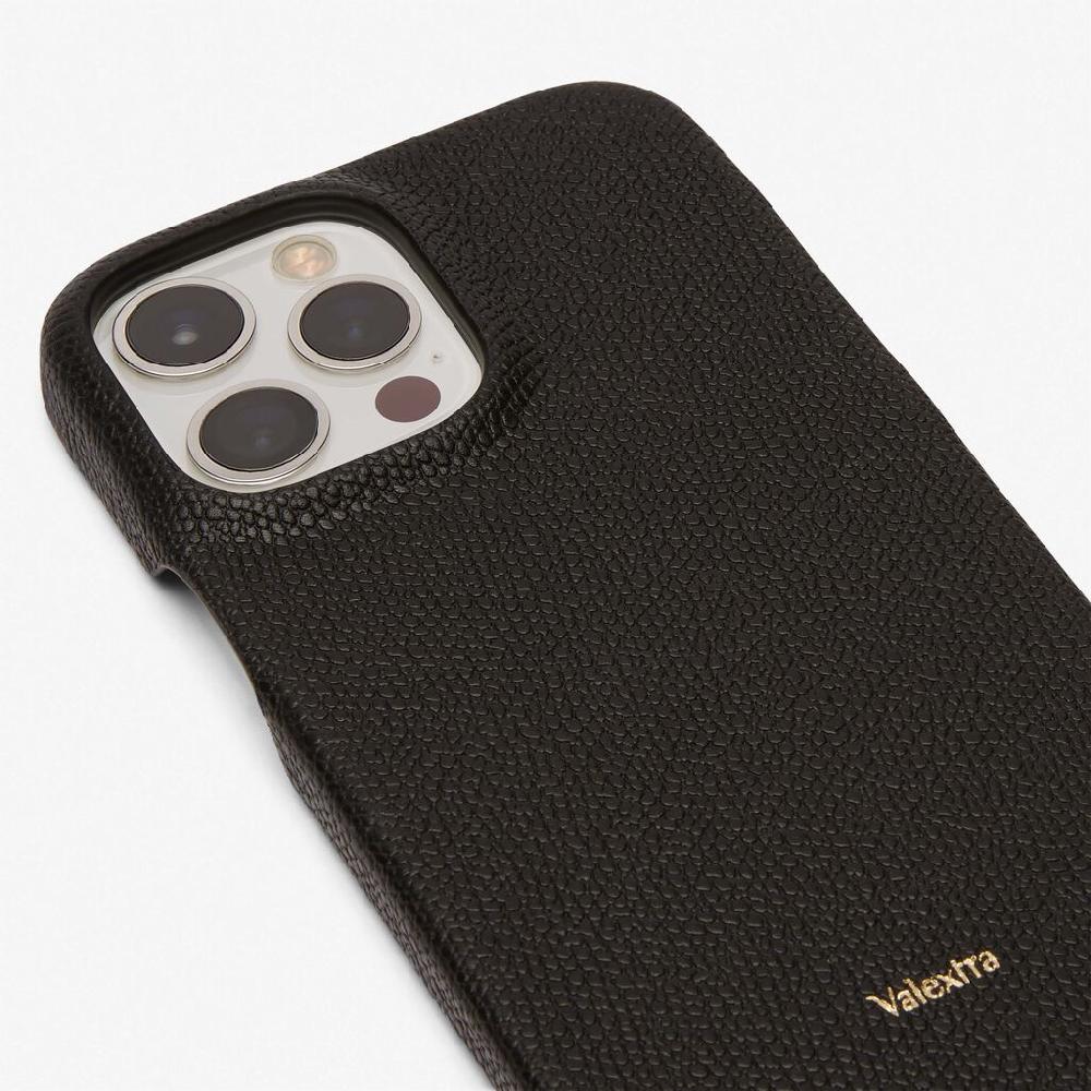 Valextra Cover rigida per Iphone 13 Pro Max in Pelle Nera | Valextra Ultimi tre giorni