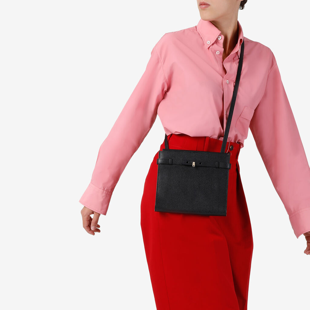 Valextra Borsa a tracolla Mini in Pelle Nera | Valextra Brera Sostegno trimestrale