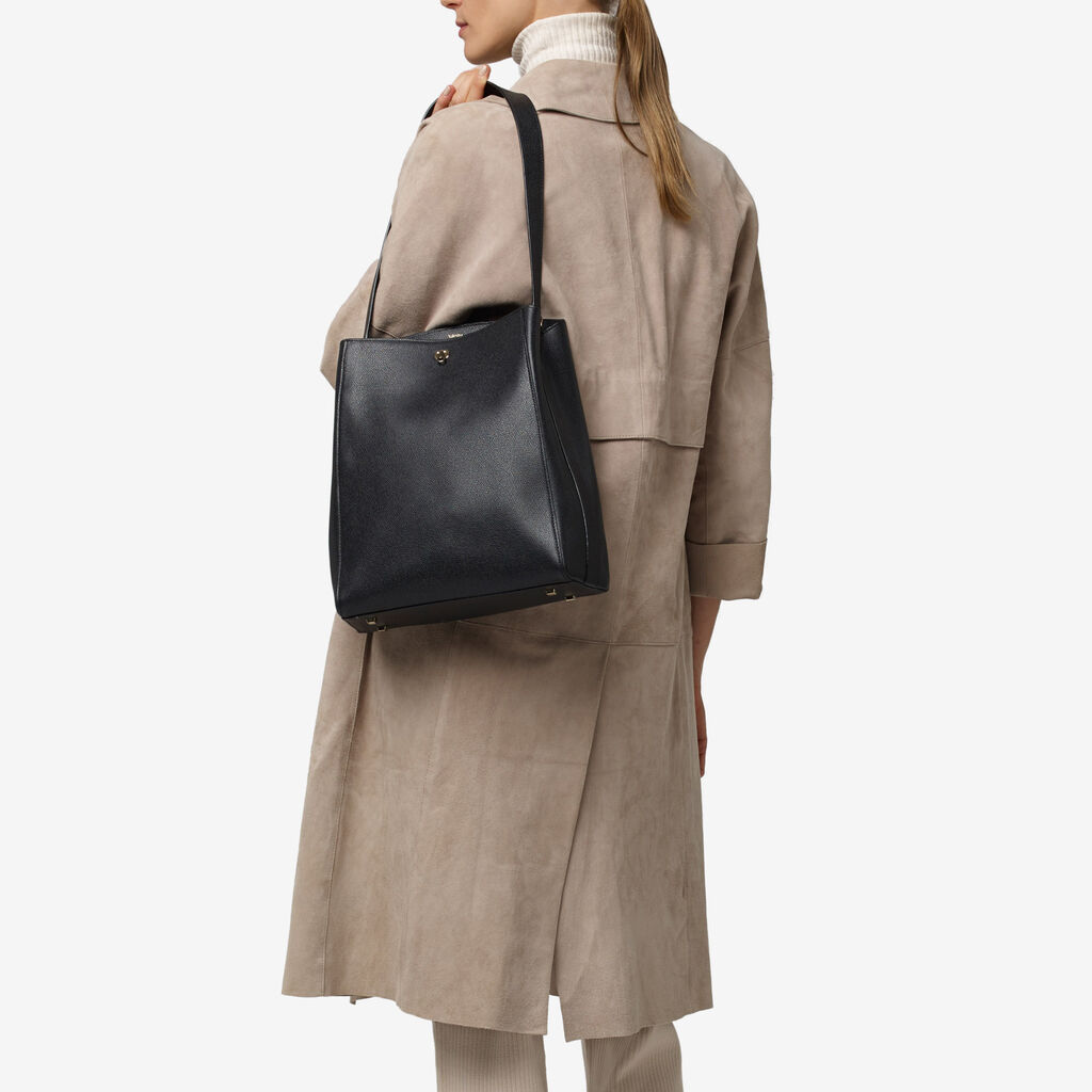 Valextra Borsa a spalla Media in Pelle Nera | Valextra Brera Enormi sconti