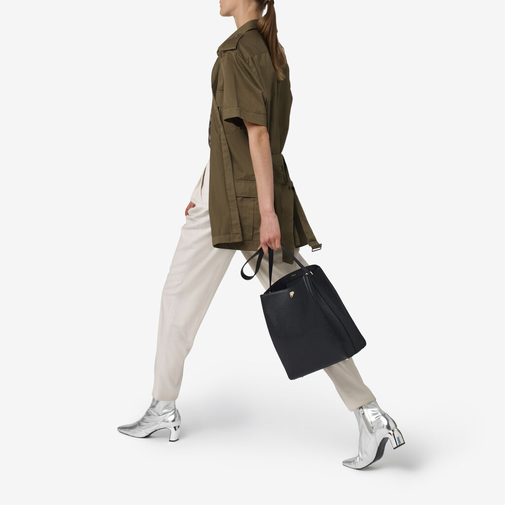 Valextra Borsa a spalla Media in Pelle Nera | Valextra Brera Enormi sconti