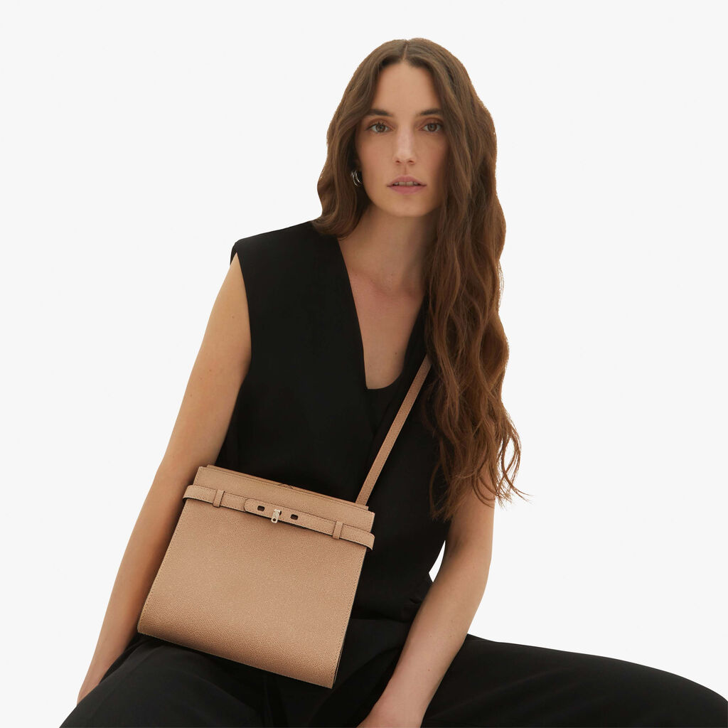 Valextra Borsa a tracolla in Pelle Beige con tasche | Valextra Brera Black Friday Prezzi