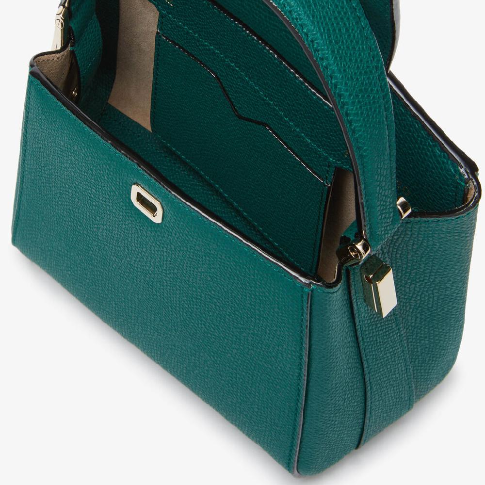 Valextra Borsa a tracolla Brera Micro | Pelle di vitello Millepunte | Verde Bosco | Valextra In vendita