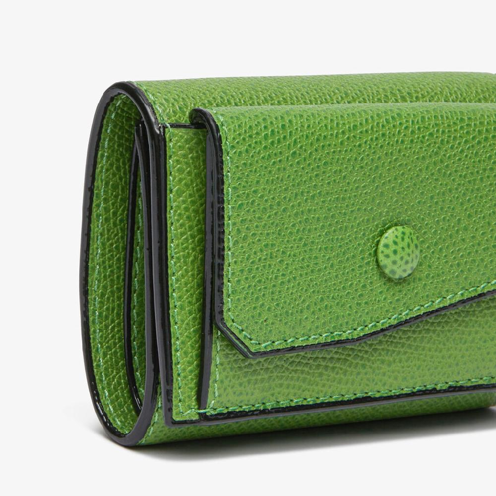 Valextra Portafoglio compatto Bifold in Pelle Verde | Valextra Sconti questo mese