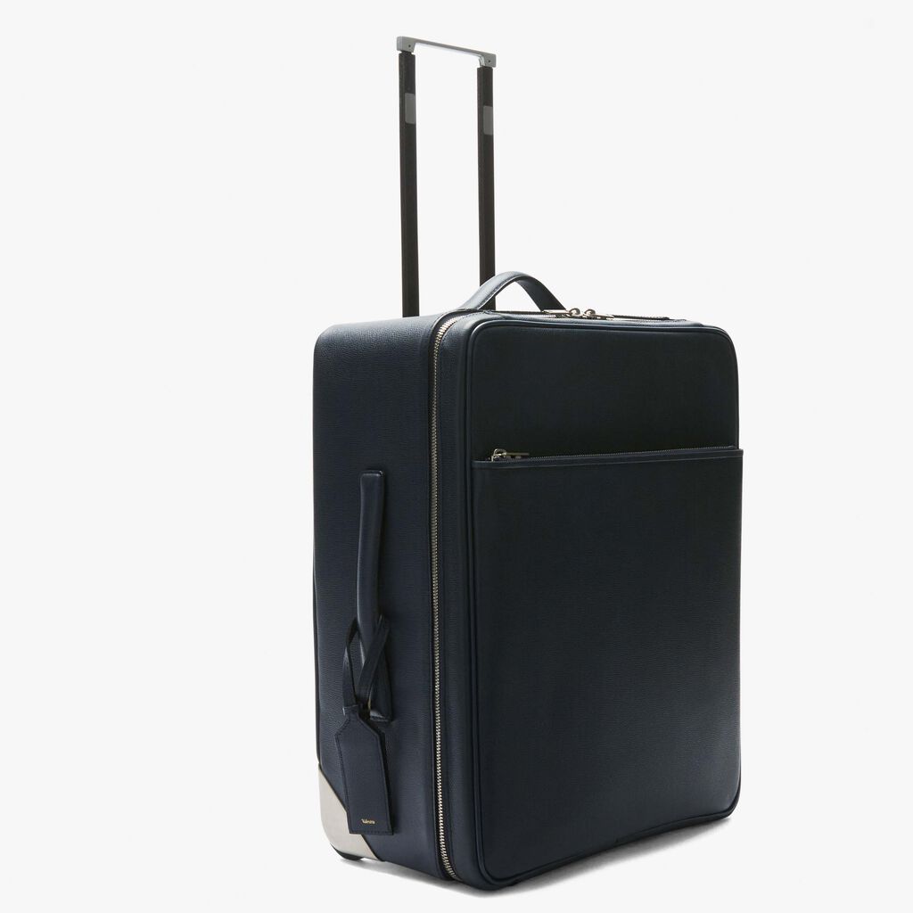 Valextra Valextra V-Line: Valigia trolley in Pelle Blu Nuovo