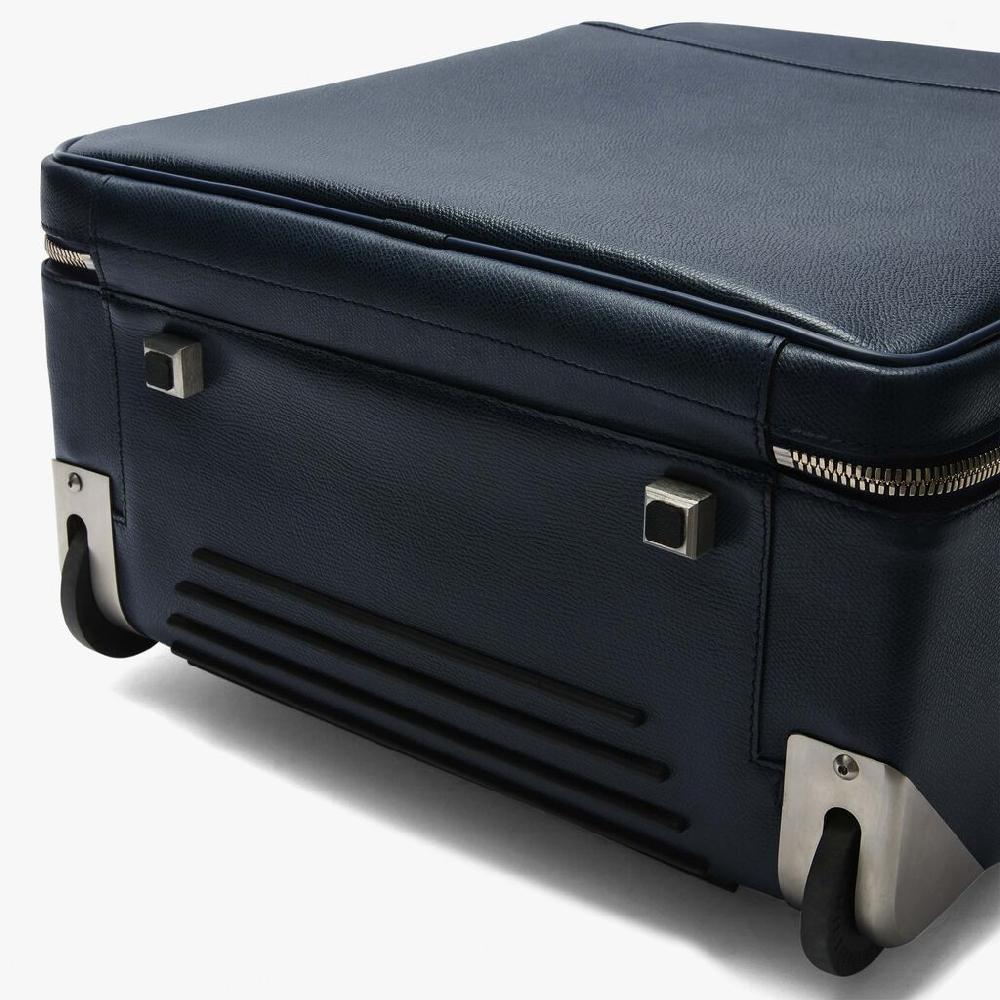 Valextra Valextra V-Line: Valigia trolley in Pelle Blu Nuovo