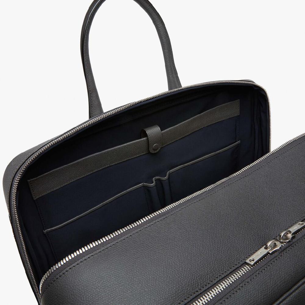 Valextra Valextra Avietta: Borsa business Grande in Pelle Grigia Vendita