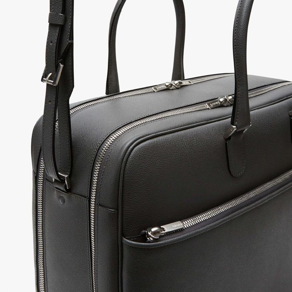 Valextra Valextra Avietta: Borsa business Grande in Pelle Grigia Vendita