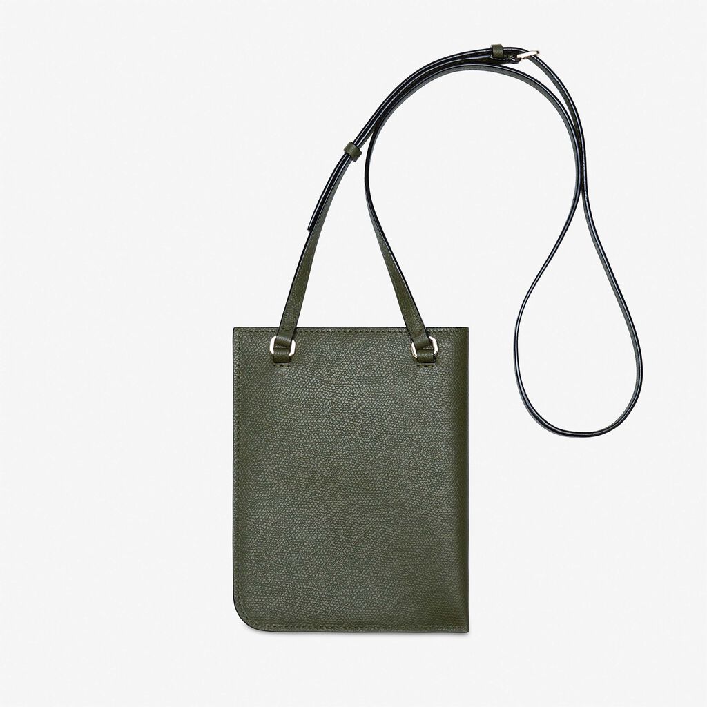 Valextra Portadocumenti a tracolla in Pelle Verde Militare | Valextra Soft Promozione