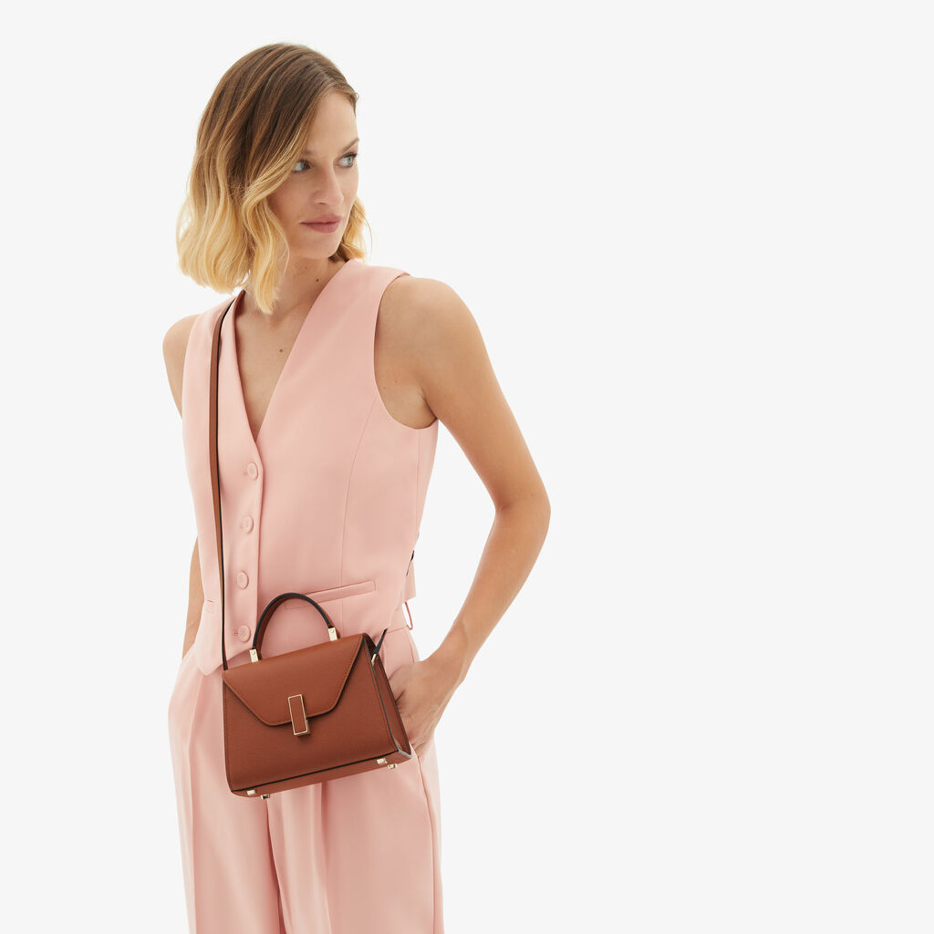 Valextra Borsa a tracolla da Donna in Pelle Marrone | Valextra Iside Soddisfazione Garantita