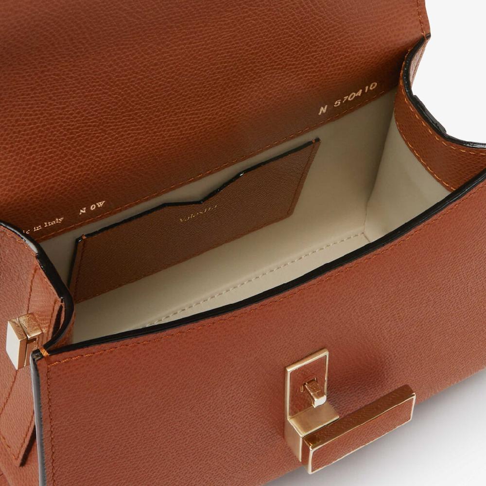 Valextra Borsa a tracolla da Donna in Pelle Marrone | Valextra Iside Soddisfazione Garantita